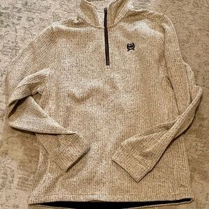 Cinch Men's Small Beige Quarter-Zip Sweater, NWOT